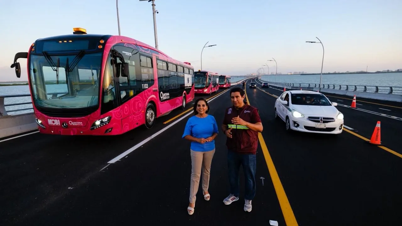 Comienzan las pruebas de MOBI de la Ruta 27 con conexión al Puente Nichupté y Arco Norte en Cancún