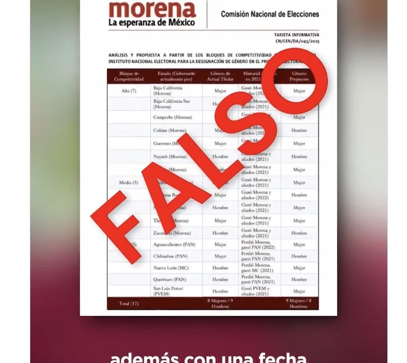 Morena desmiente lista sobre definiciones de género para coordinaciones estatales; Citlalli Hernández llama a no caer en desinformación
