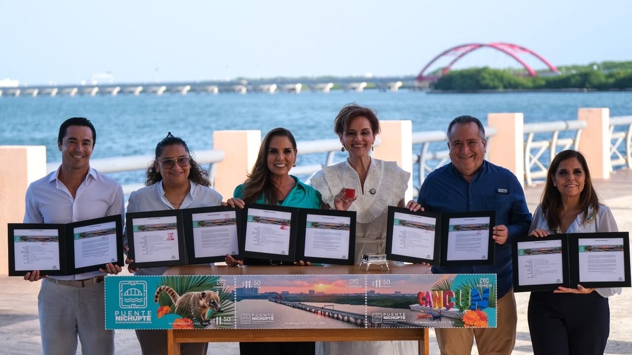 Puente Nichupté queda plasmado en una estampilla que llevará el nombre de Cancún al mundo