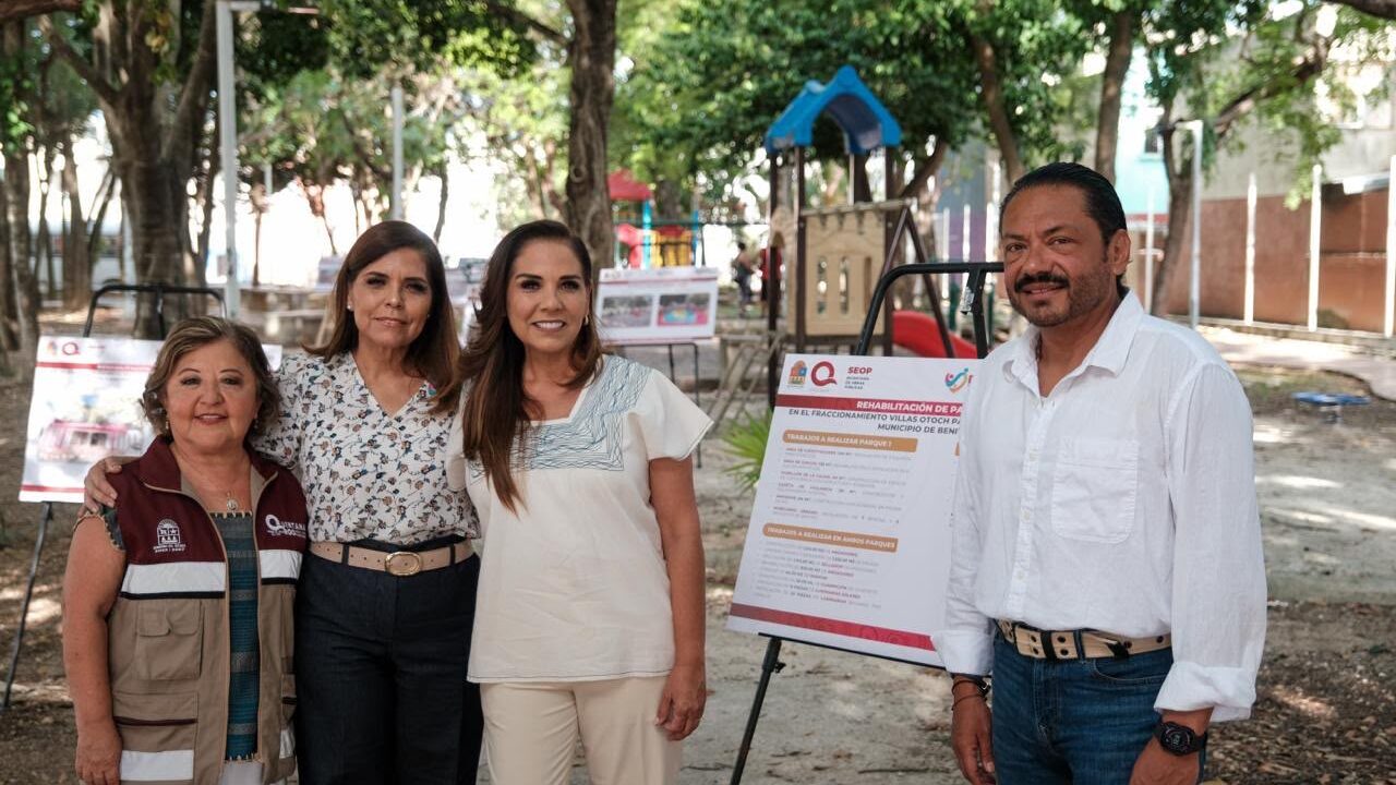 Mara Lezama anuncia rehabilitación del parque en Villas Otoch Paraíso