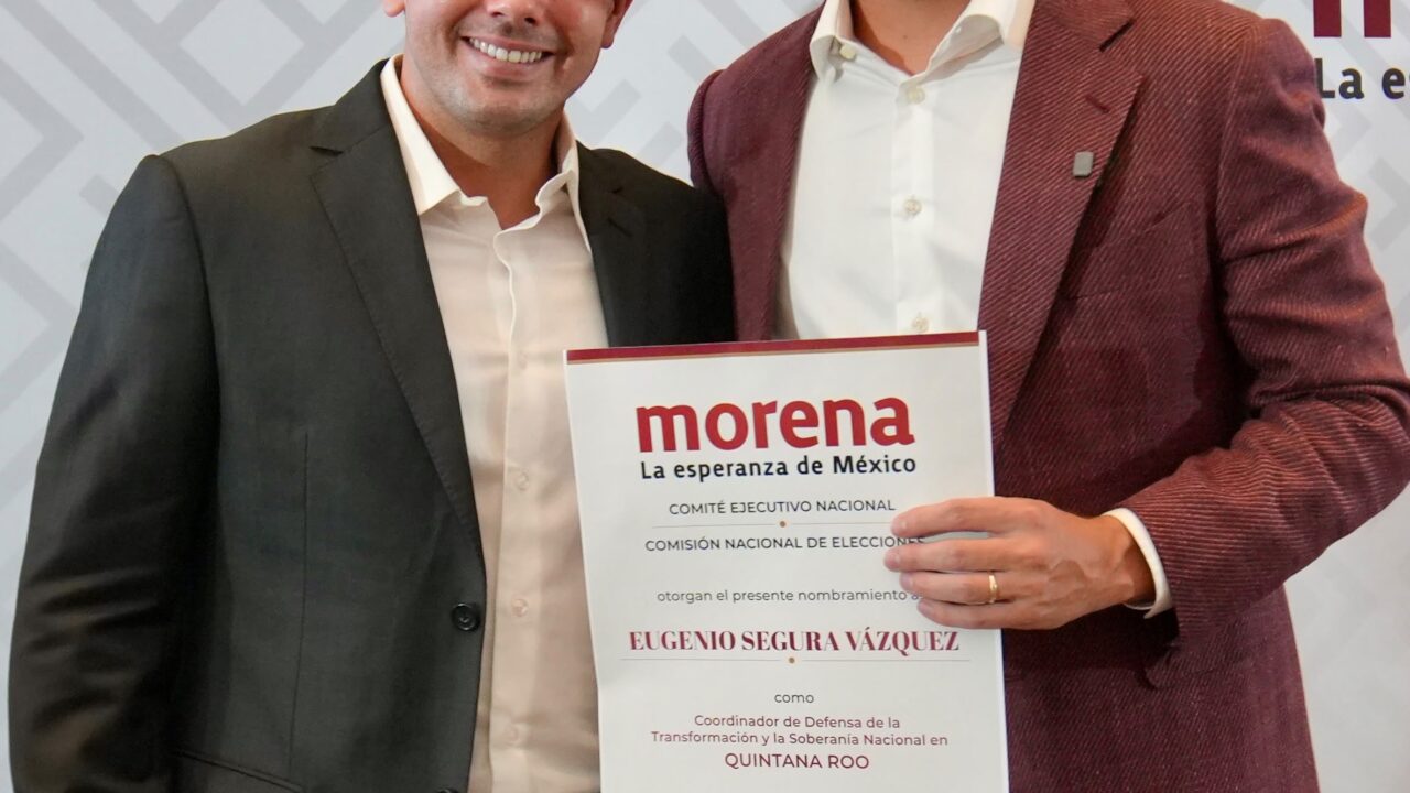 Renán Sánchez Tajonar felicita a Eugenio Segura y destaca la unidad de la transformación en Quintana Roo