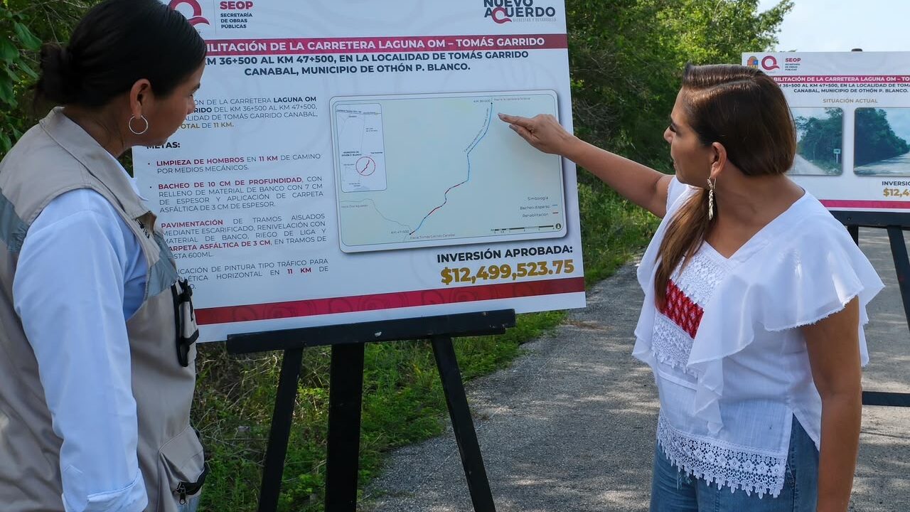 Anuncia Mara Lezama rehabilitación de carretera Laguna Om a Tomás Garrido y transformará la movilidad de las personas
